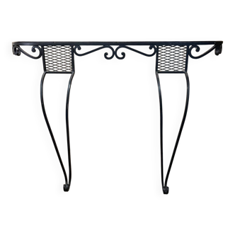 Wrought iron and marble console