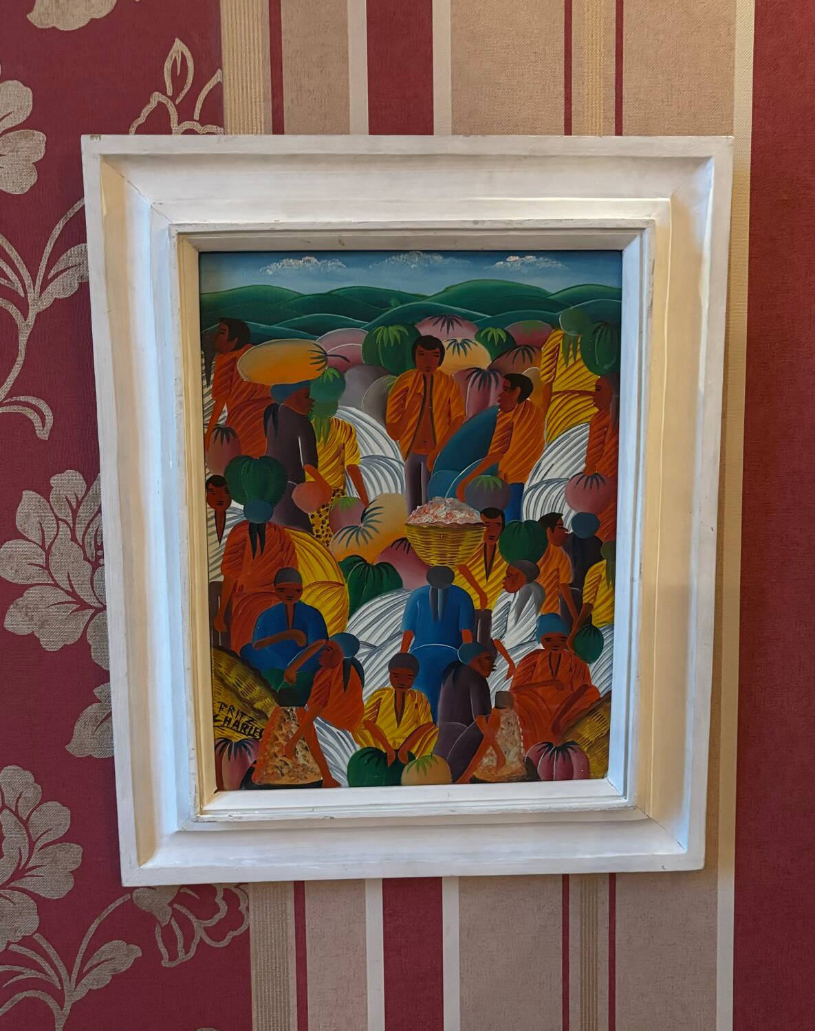 Original oil painting by Haitian artist Fritz Charles