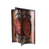 Pair of brutalist Accolay wall lights in copper and resin, 1960s