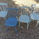 Set de 4 chaises bleu dépareillées