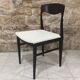 Scandinavian chair reupholstered in boucle fabric