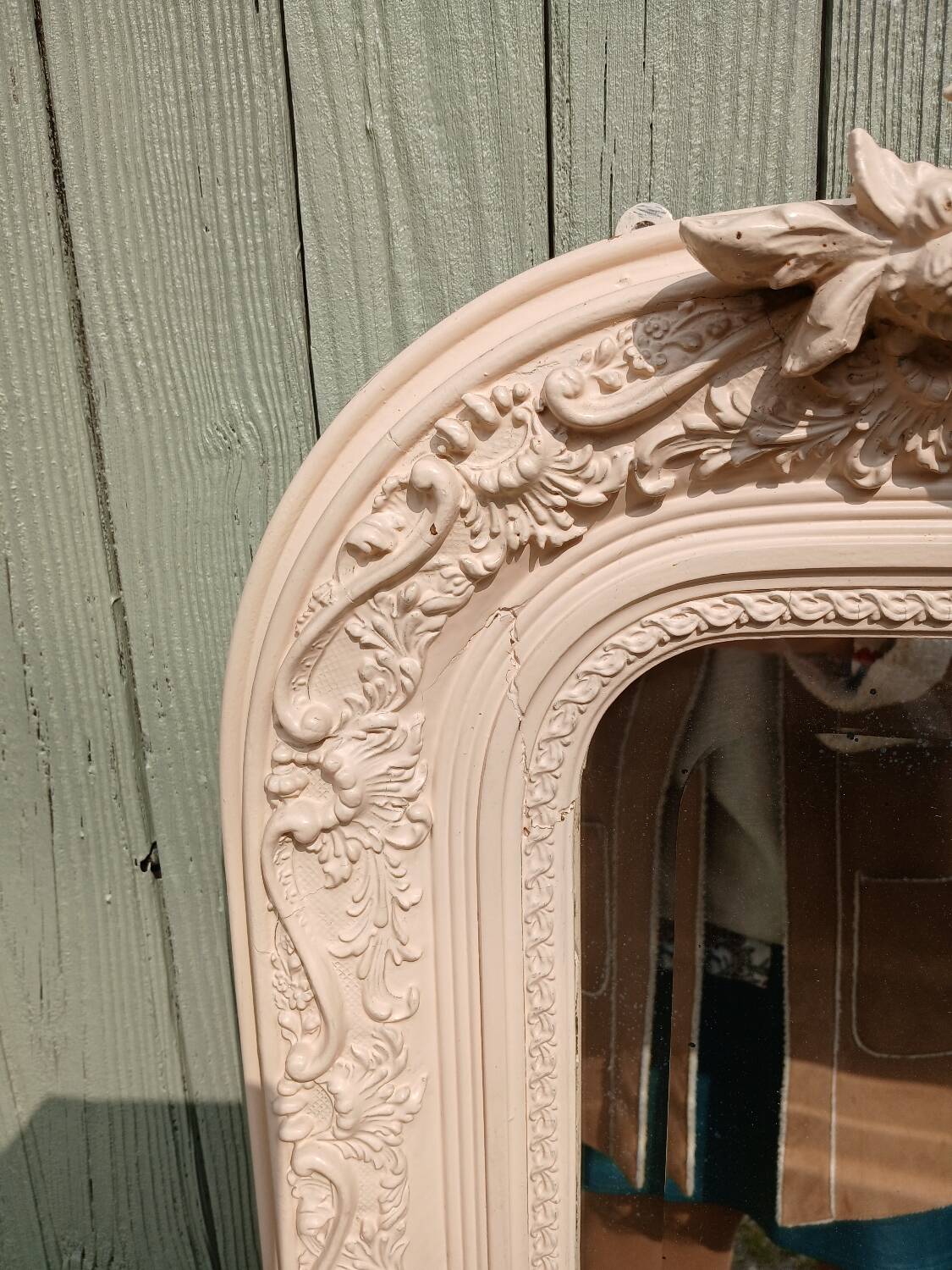 Antique carved wooden mirror