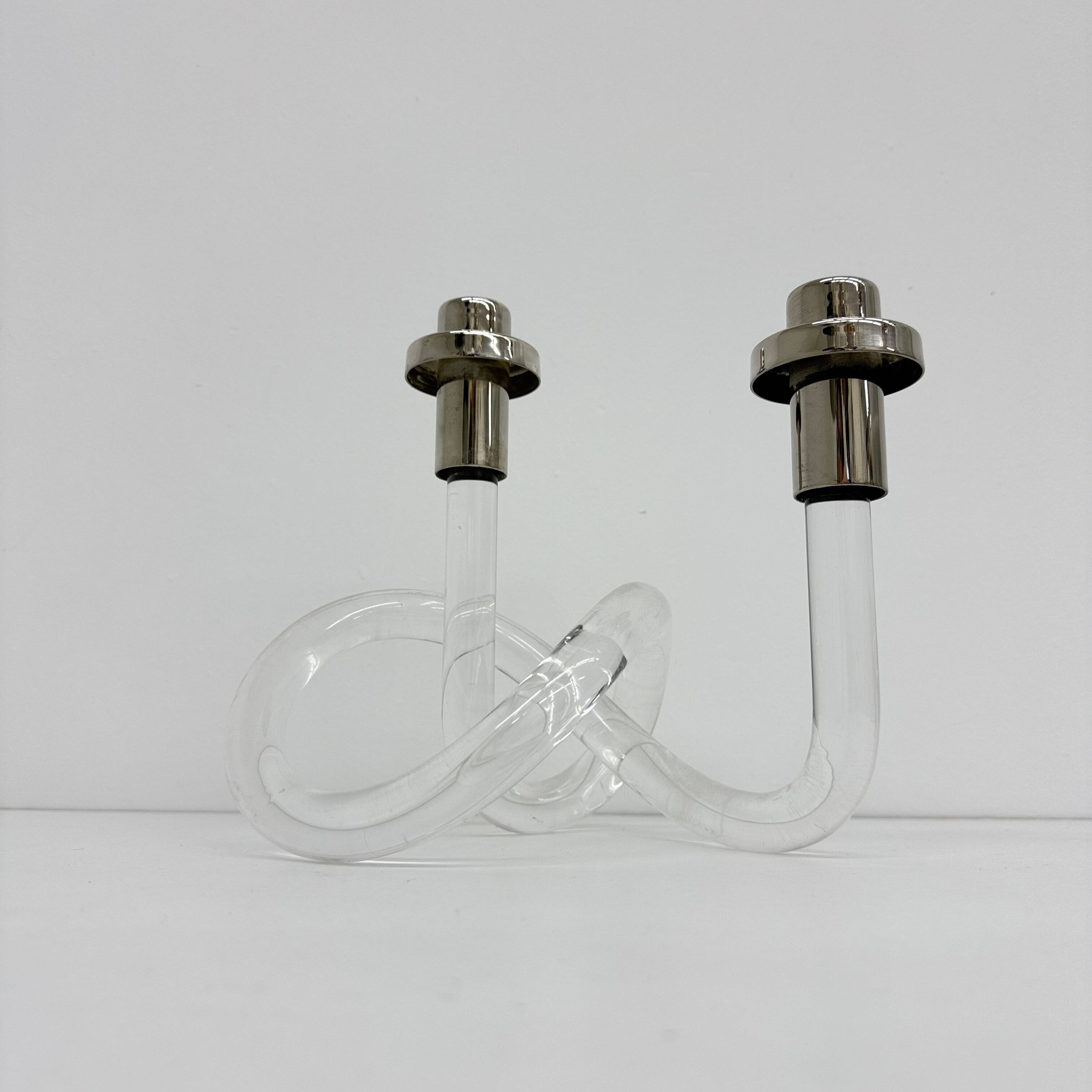 Dorothy Thorpe Pretzel mid-century lucite candle stick, 1940’s
