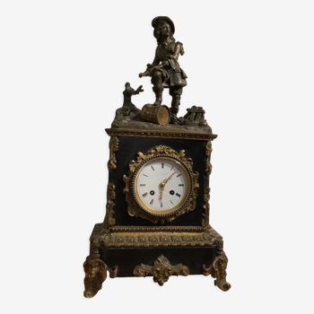 Napoleon III clock in marble and bronze