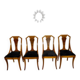 Set of 4 walnut/burl wood chairs, Art Nouveau, early 20th century