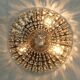 Crystal glass ceiling light plafoniere brass metal 60s hollywood regency style