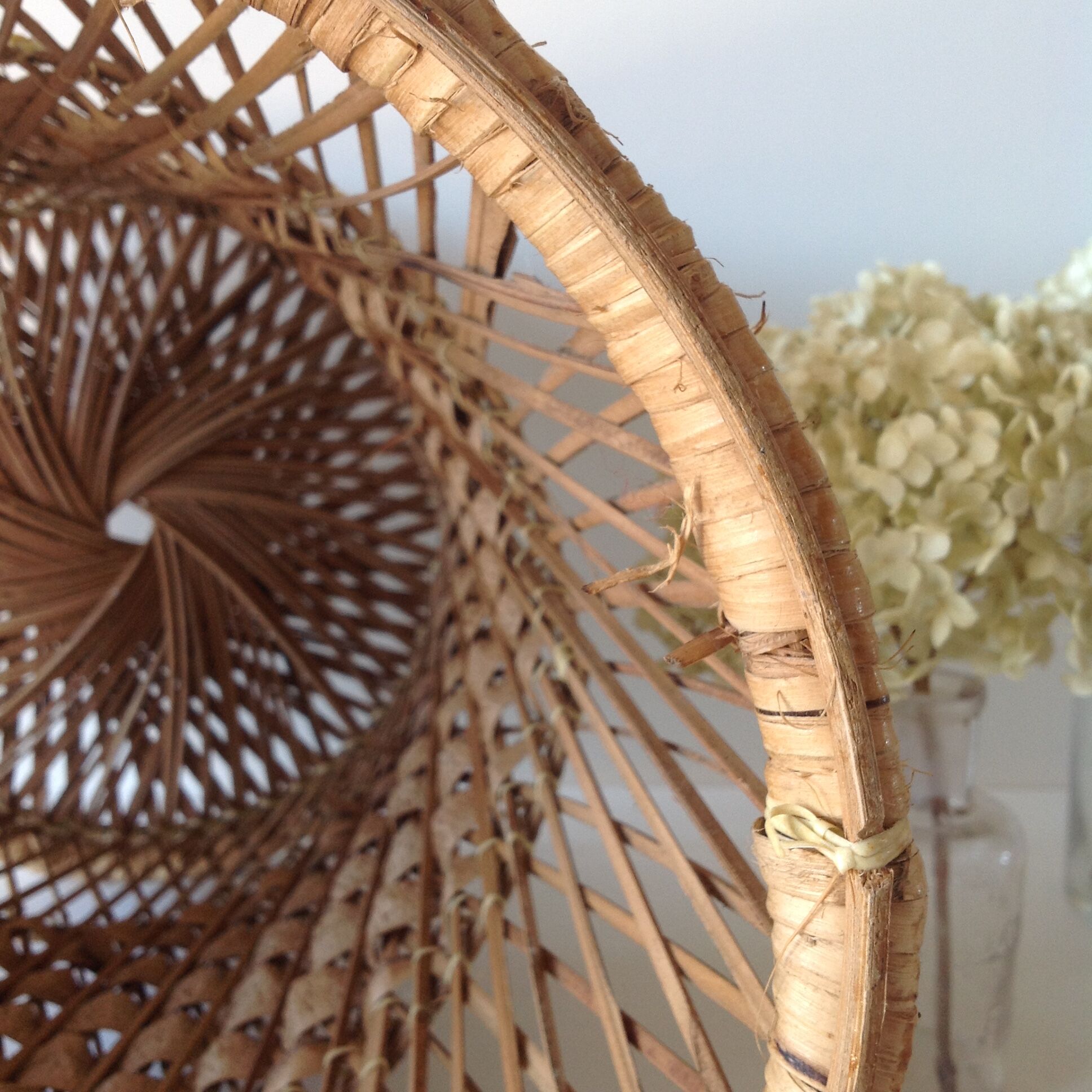 Wicker wastebasket