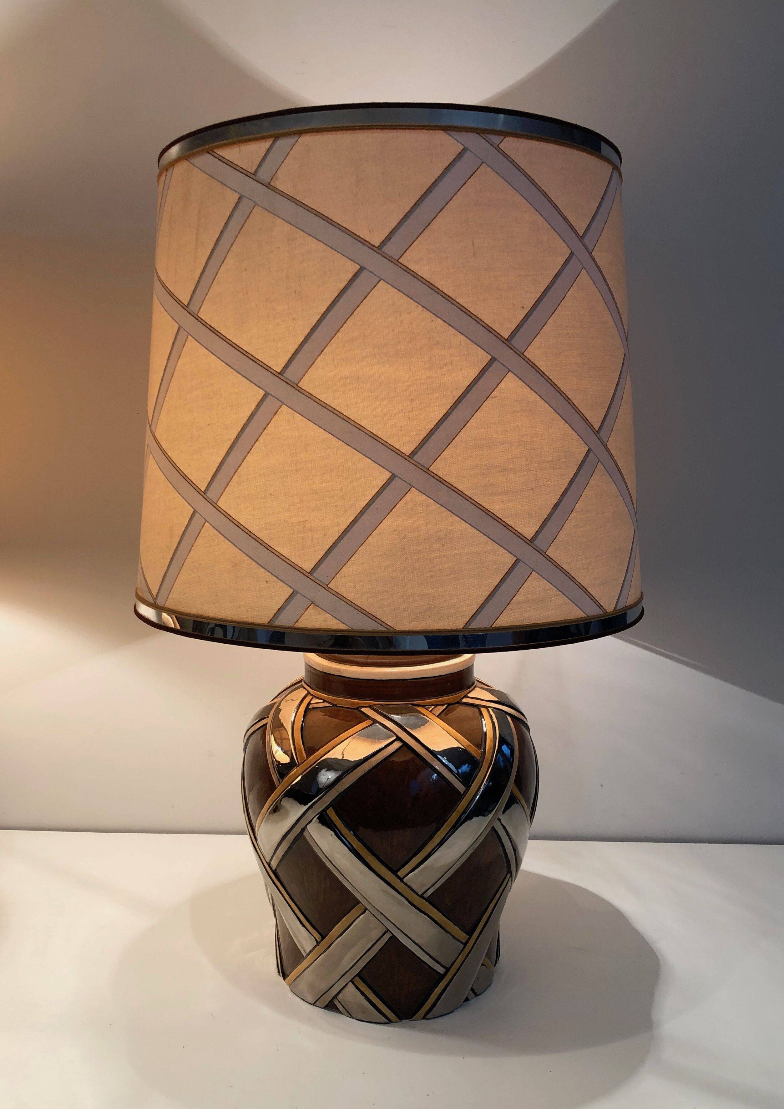 Important pair of ceramic lamps. French work.