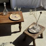 Petrified wood catchall or dish, beige with a brown spot in the centre, D24-27 -377.