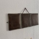 Vintage 1930s triptych barber mirror registered G.B Paris - 28 x 69 cm