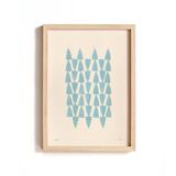 Abstract painting on E14 blue-grey paper signed Eawy