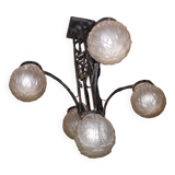 art deco globe chandelier
