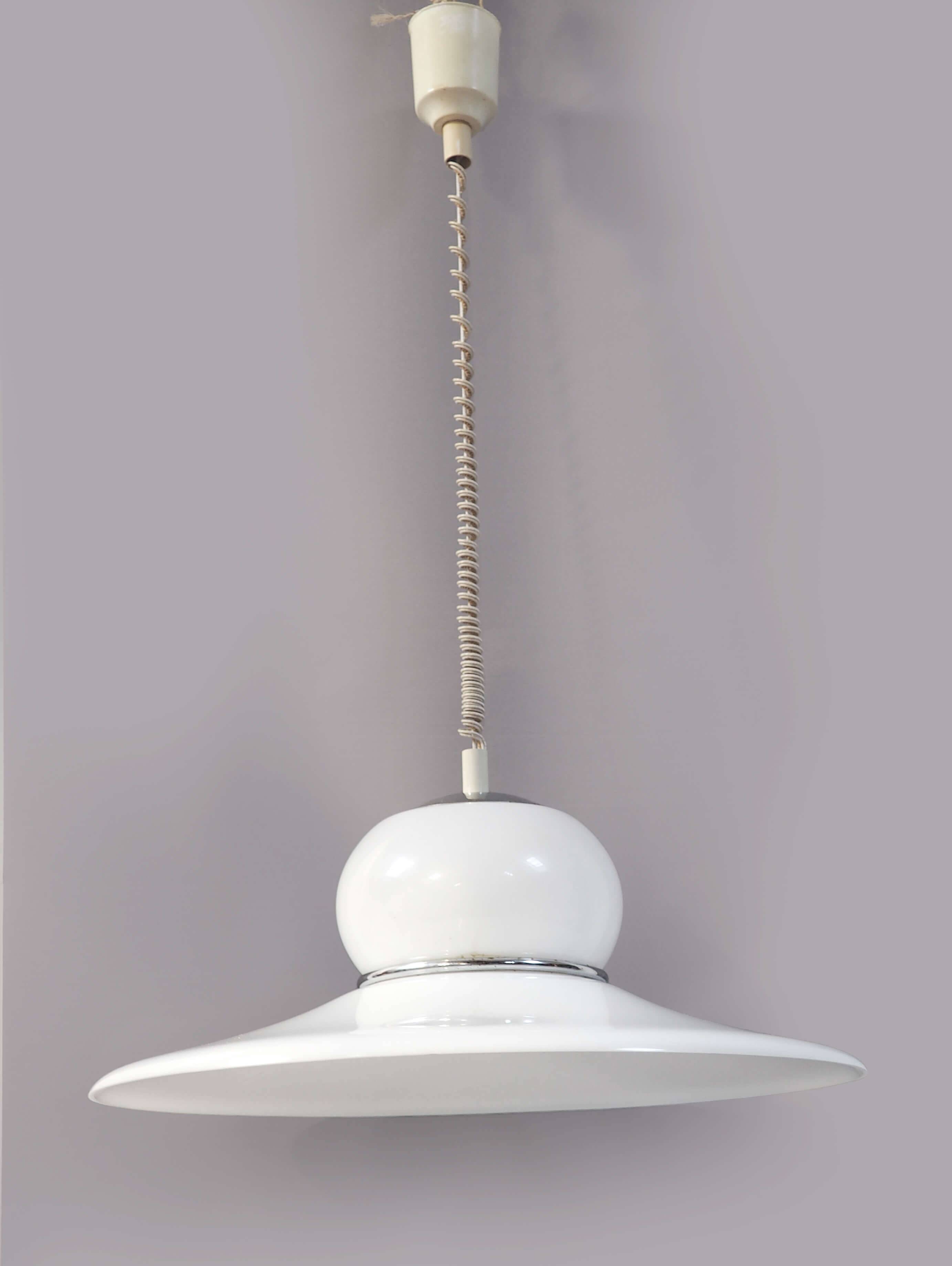 Giant Guzzini plexi and chrome pendant light