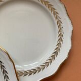 Lot of 6 white and golden vintage plates Poreylor l'Amandinoise France