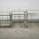 1970s Italian Chrome, Brass and Glass Nesting Tables, Set of Three