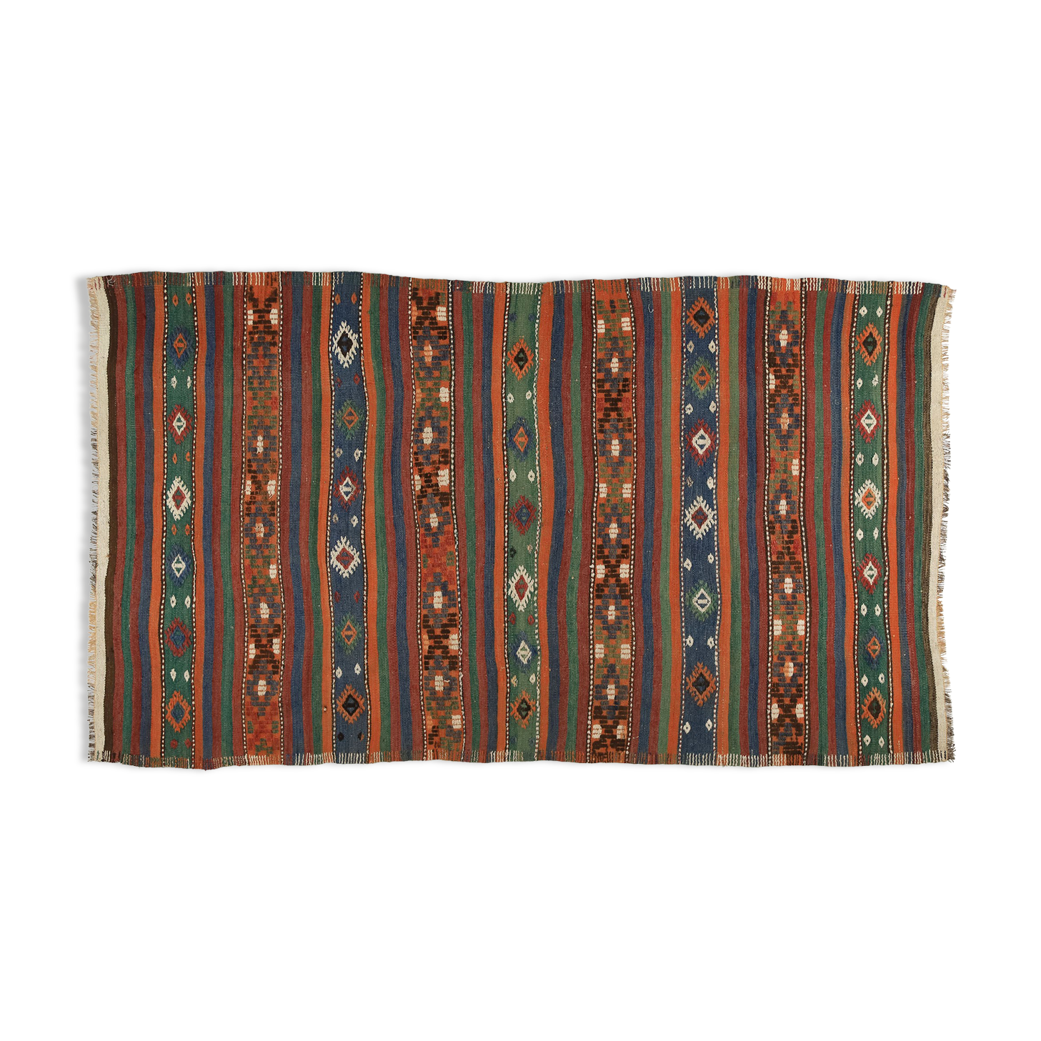 Anatolian handmade kilim rug 244 cm x 132 cm