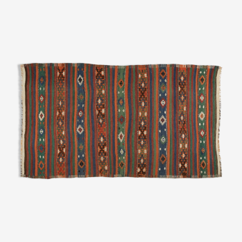 Anatolian handmade kilim rug 244 cm x 132 cm