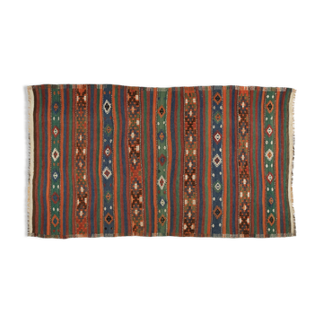 Anatolian handmade kilim rug 244 cm x 132 cm