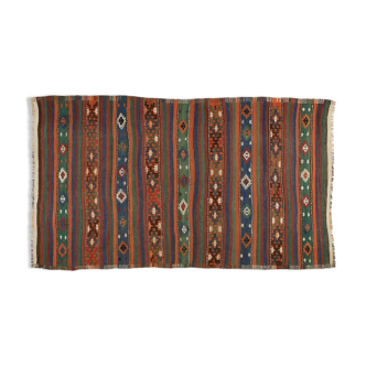 Anatolian handmade kilim rug 244 cm x 132 cm