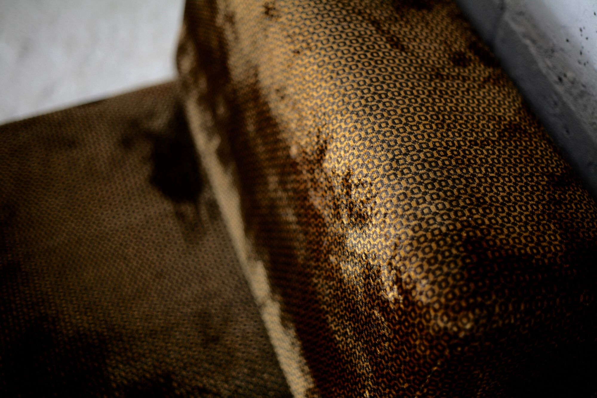 Foam and velvet heater "amber", convertible, France, circa 1970.