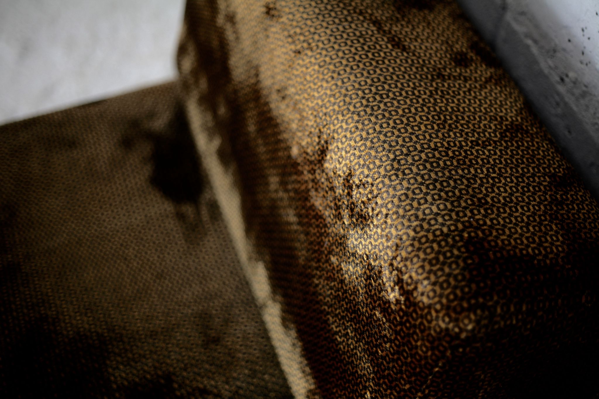 Foam and velvet heater "amber", convertible, France, circa 1970.