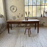 Pine and oak + walnut farmhouse table 1950