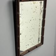 Antique tramp art folk art distressed mirror, Belgium ca 1900s