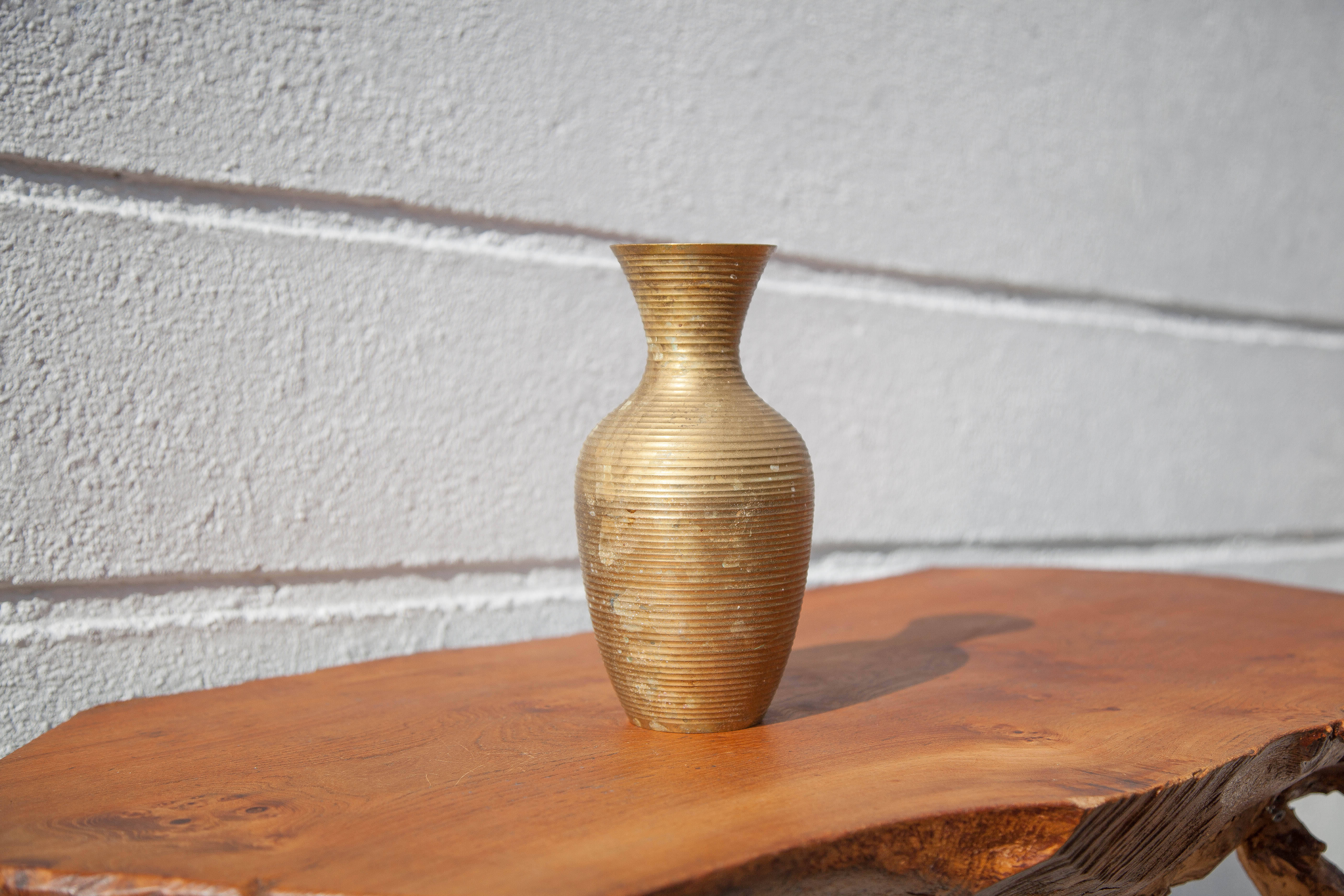 Vintage brass vase, brass flower pot