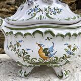 Hand-decorated earthenware soup tureen, Lallier Pottery