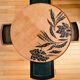 Round wooden hot water bottle coffee table