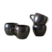 Set de 4 tasses en grès poterie artisanale vintage 1980