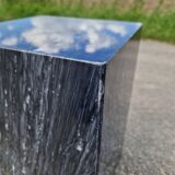 Vintage sculptural coffee table in marble and glass from the 80s