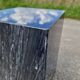 Vintage sculptural marble and glass coffee table from the 80s