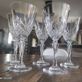 Set of 5 glasses of red wine or chiseled crystal water