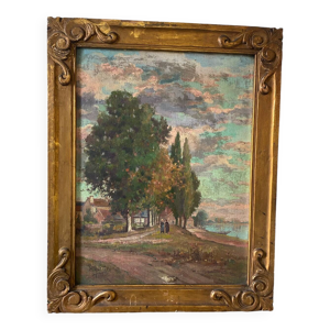 Paysage breton signé - emile