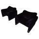 Maralunga lounge chairs in purple velvet by Vico Magistretti for Cassina, 1970.