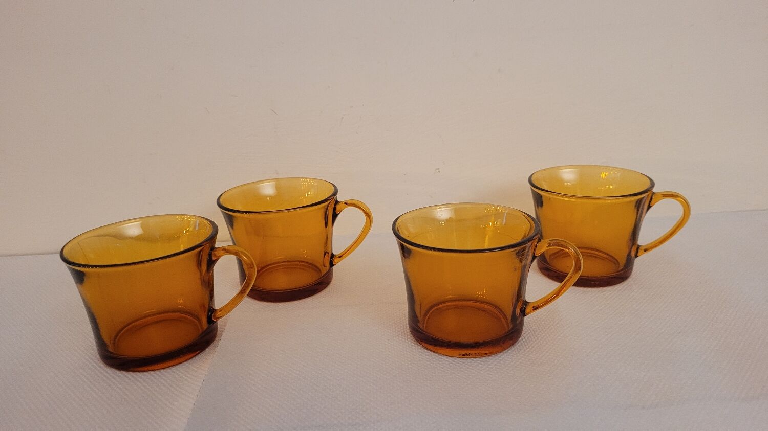 70's amber glass cups