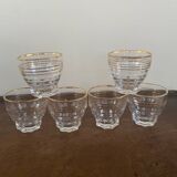 6 petits verres dorés