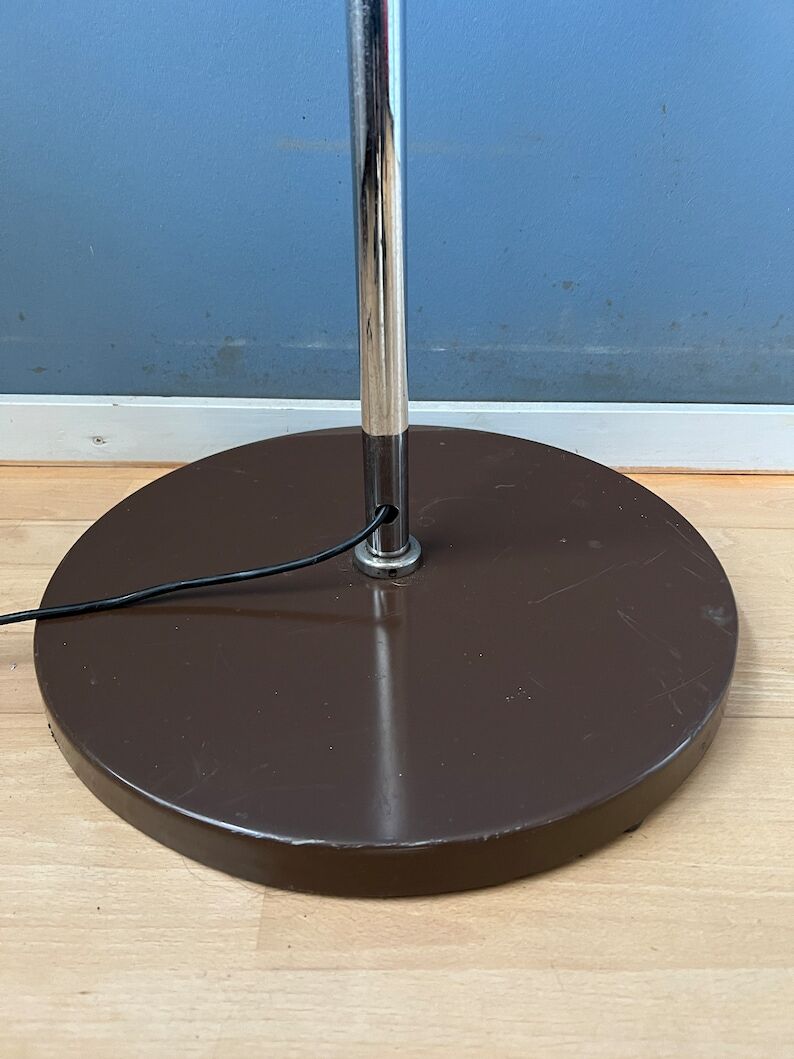 GEPO arch floor lamp with beige 'Bucket' lampshade