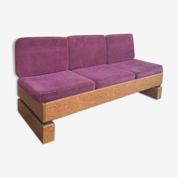 Old sofa design retro purple couch 60s