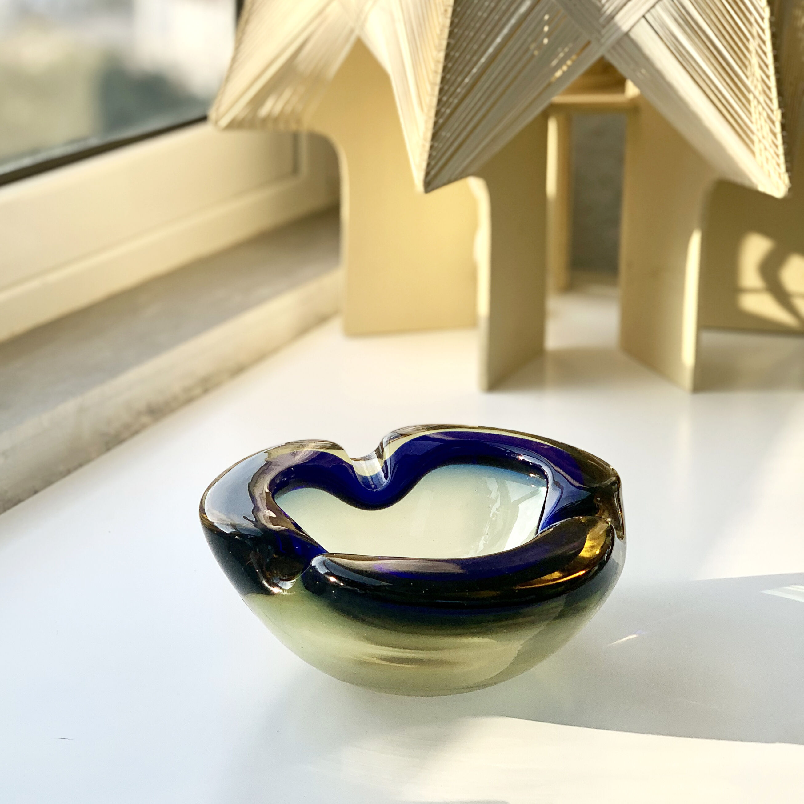 Ashtray or empty Murano glass pocket (Sommerso technique)
