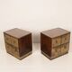 Aldo Frigerio Italian Walnut Burl and Gold-Laminated Brass Bagdad Nightstands