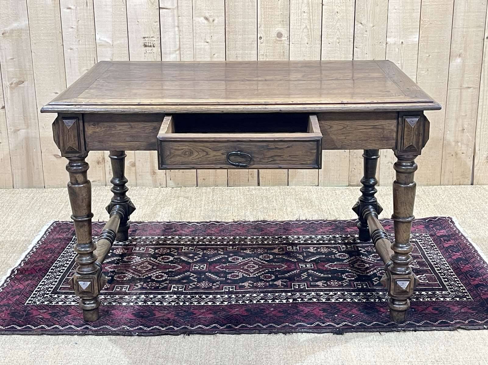 Oak desk with a drawer, work from the 1930s.