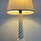 Vintage column lamp in white marble 70s