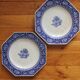 2 octagonal semi-deep plates, English ironstone "Chrysanthemum" Minton