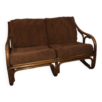 Vintage Maison Kok rattan sofa from the 70s