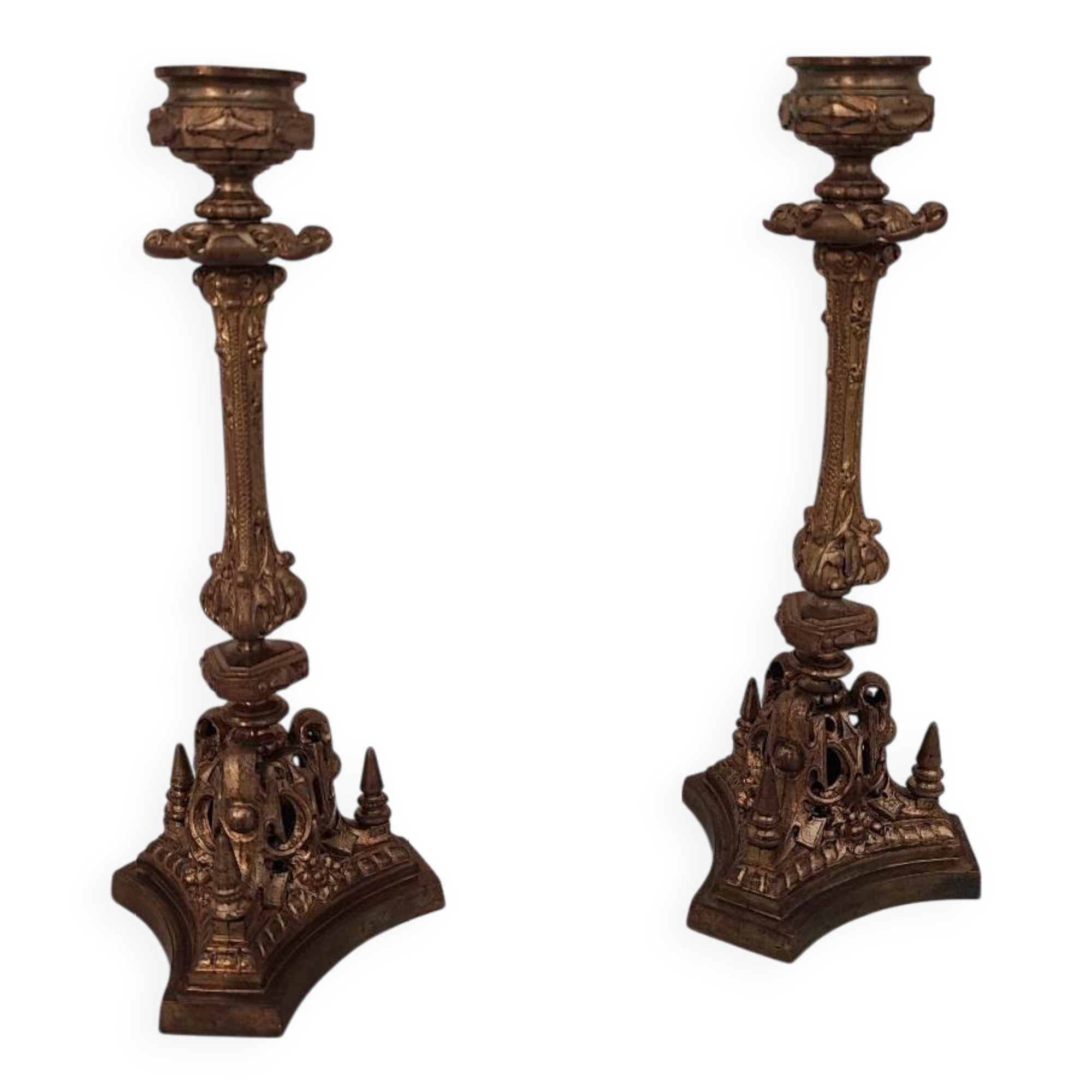 Paire de chandeliers en bronze