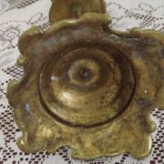 French Vintage Bronze Candlestick With Lovely Acanthus Leaf Detail 5165