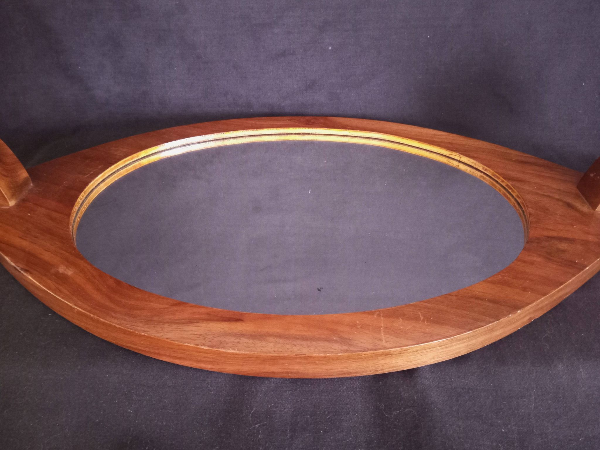 Mirrored Art Deco style wooden serving tray, year 1930