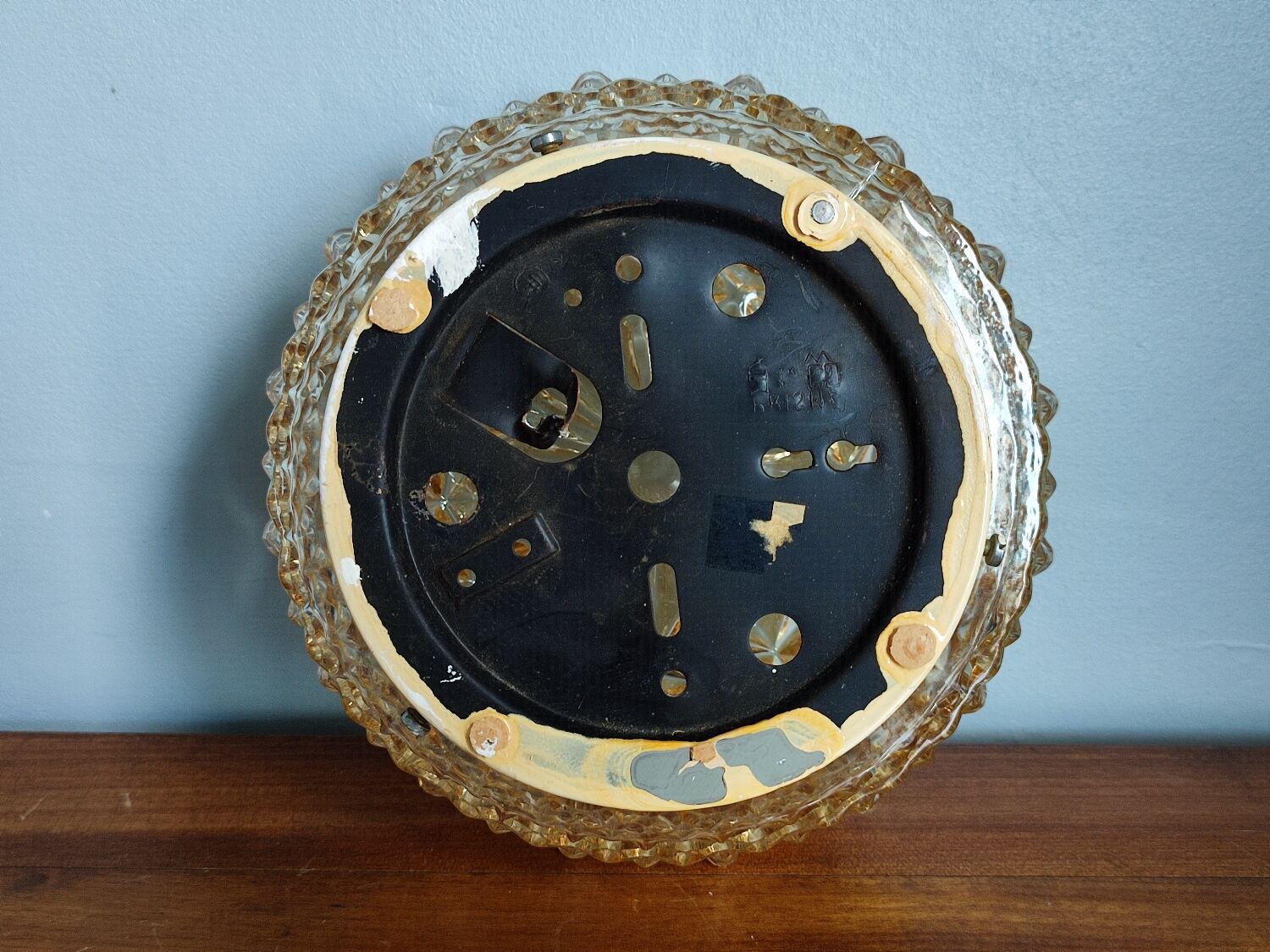 Prisma round ceiling lamp/wall lamp in vintage glossy glass